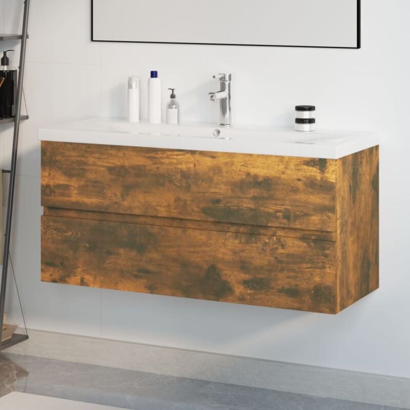 foto del prodotto furniture limited mobile bagno con lavabo integrato rovere fumo