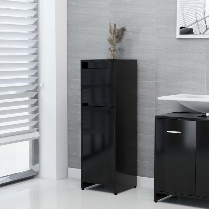 foto del prodotto furniture limited mobile da bagno nero 30x30x95 cm in legno