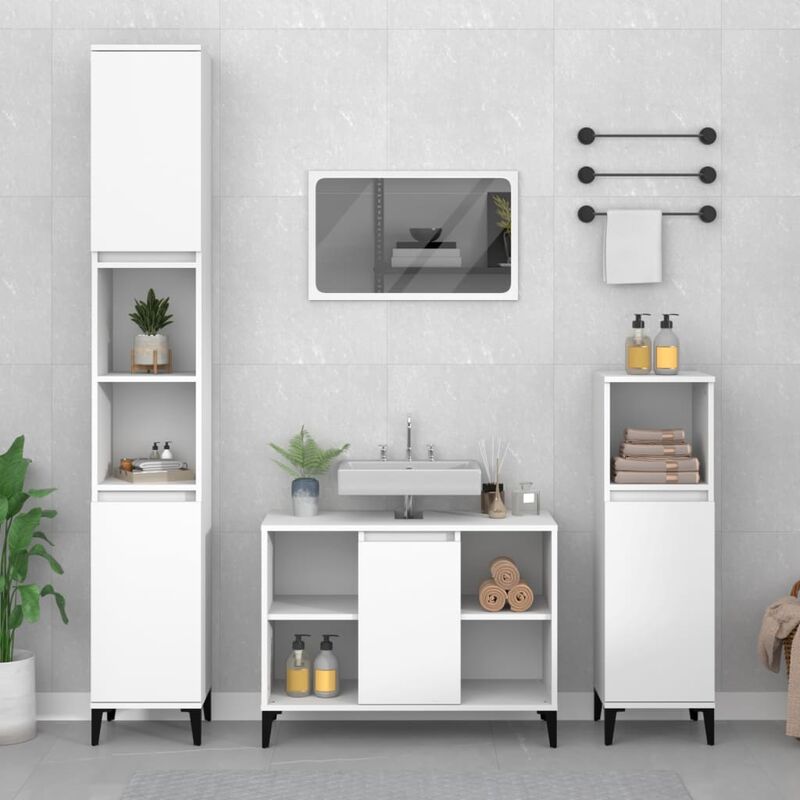 foto del prodotto furniture limited mobile lavabo bianco 80x33x60 cm in legno