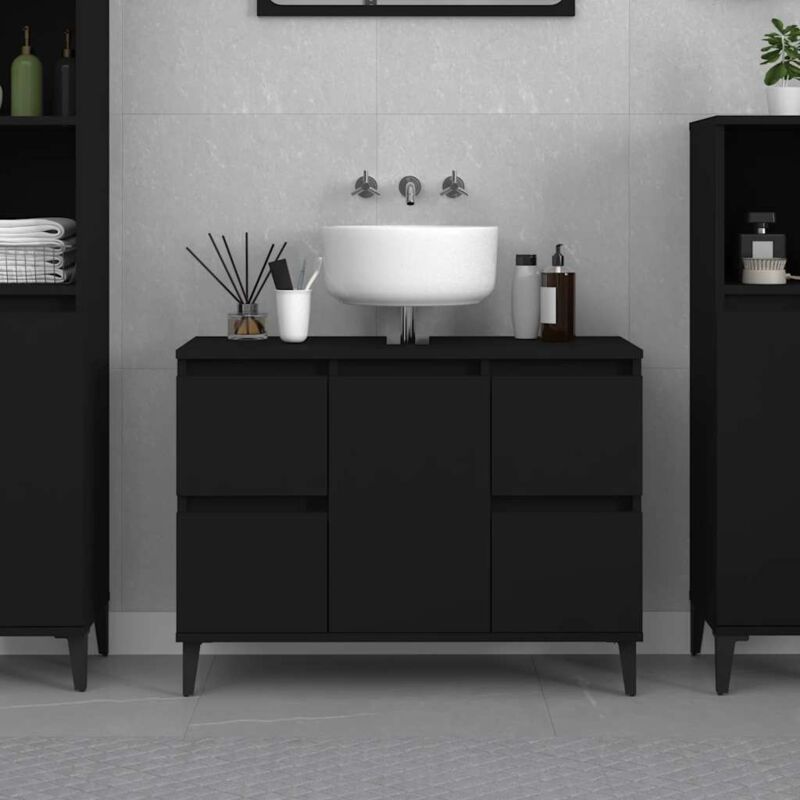 foto del prodotto furniture limited mobile lavabo nero 80x33x60 cm in legno