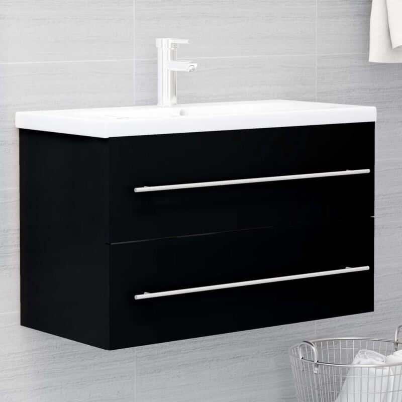 foto del prodotto furniture limited mobile lavabo nero 80x38,5x48 cm in legno