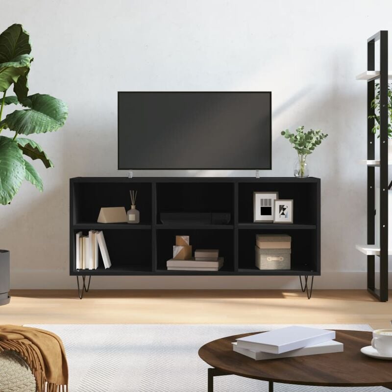 foto del prodotto furniture limited mobile porta tv nero 103,5x30x50 cm in legno