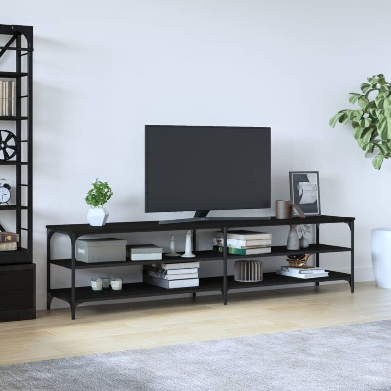 foto del prodotto furniture limited mobile porta tv nero 200x30x50cm in legno