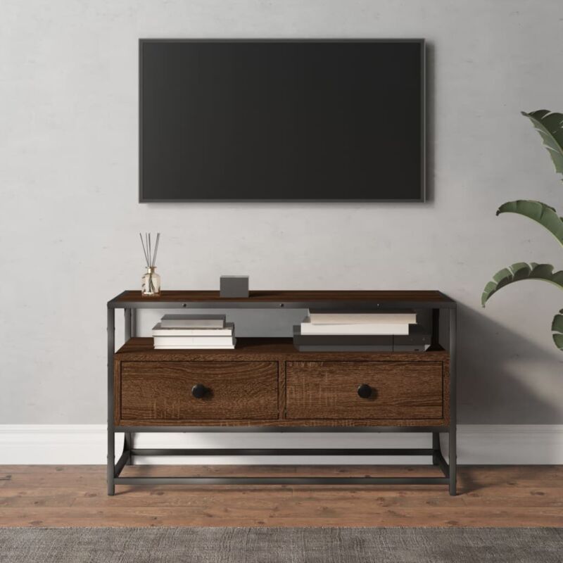 foto del prodotto furniture limited mobile porta tv rovere marrone 80x35x45 cm in