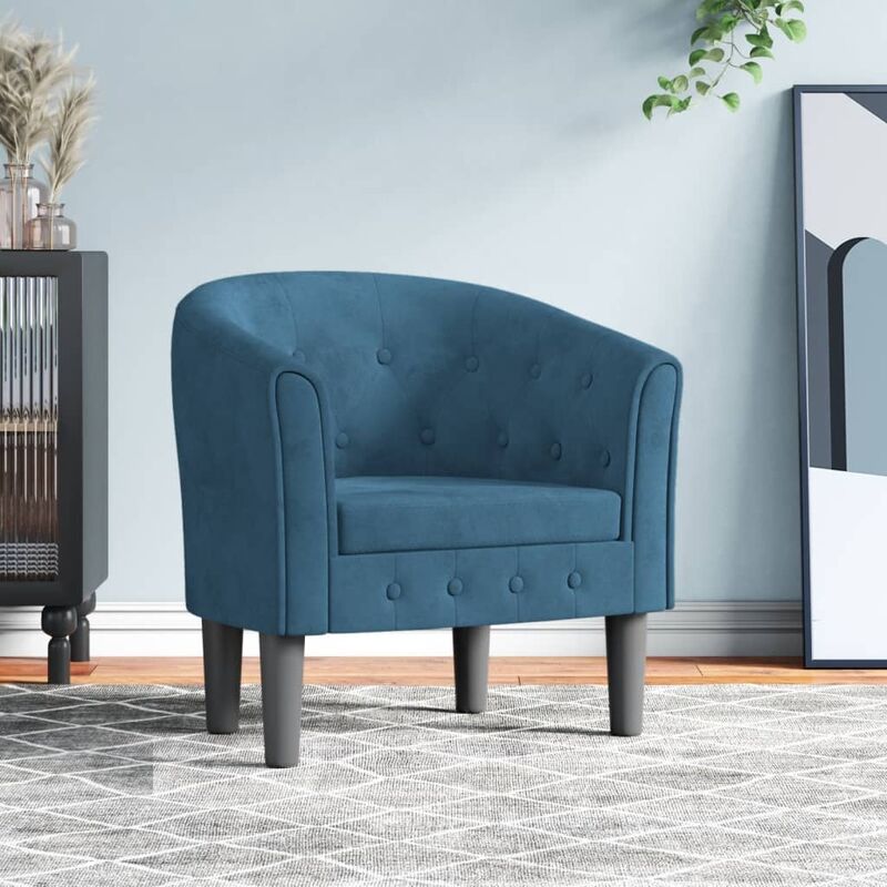 foto del prodotto furniture limited poltrona cabriolet blu scuro in velluto