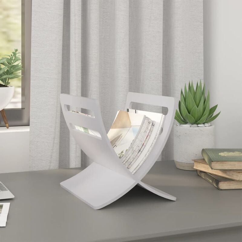 foto del prodotto furniture limited portariviste da pavimento in legno bianco