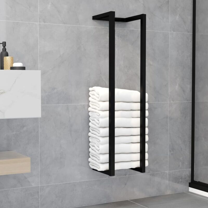 foto del prodotto furniture limited portasciugamani da terra nero 25x20x95 cm