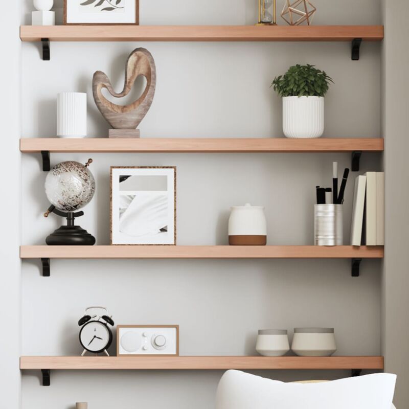 foto del prodotto furniture limited ripiano muro marrone chiaro 80x10x4 cm