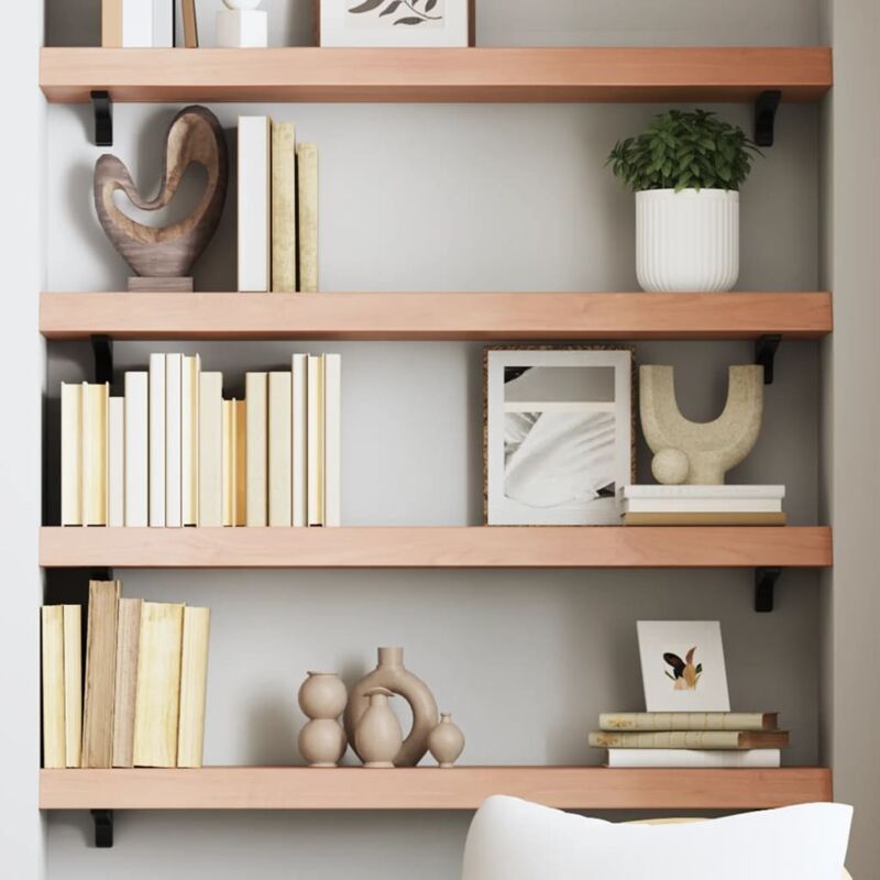 foto del prodotto furniture limited ripiano muro marrone chiaro 80x20x6 cm