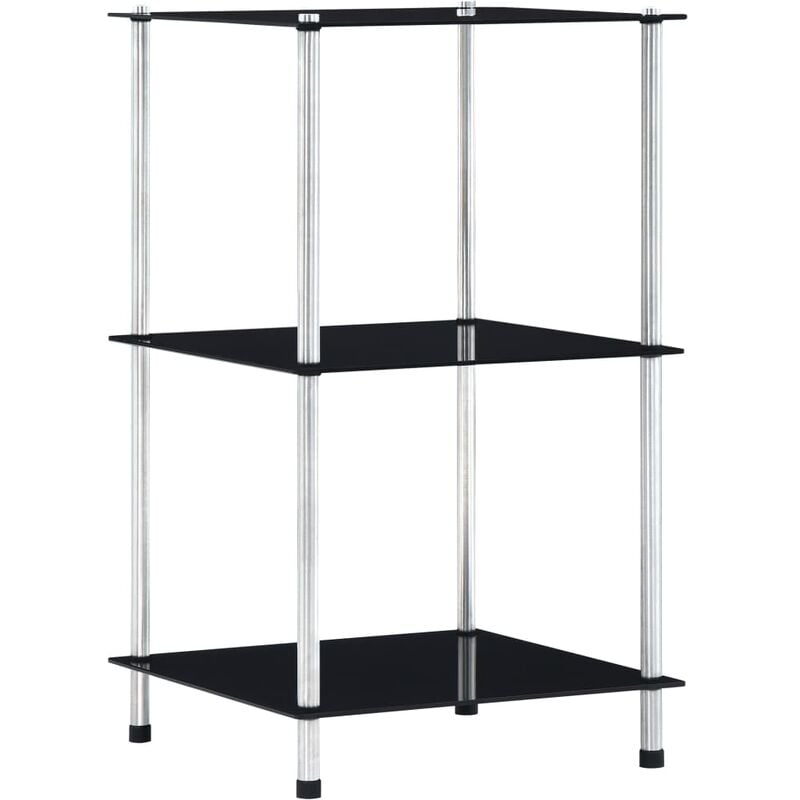 foto del prodotto furniture limited - scaffale a 3 livelli nero 40x40x67 cm in