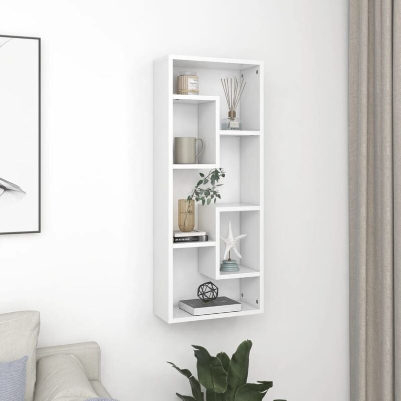 foto del prodotto furniture limited scaffale a parete bianco 36x16x90 cm in legno