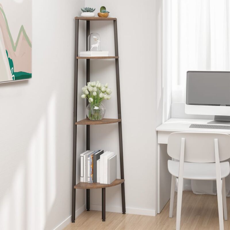 foto del prodotto furniture limited scaffale angolare 4 livelli marrone scuro