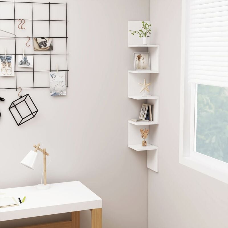foto del prodotto furniture limited scaffale angolare da parete bianco