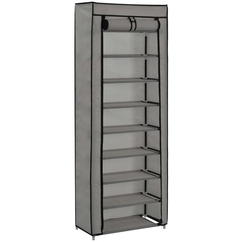 foto del prodotto furniture limited scarpiera con rivestimento in tessuto grigio