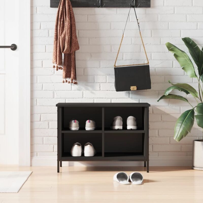 foto del prodotto furniture limited scarpiera nera 69x35x50 cm in legno