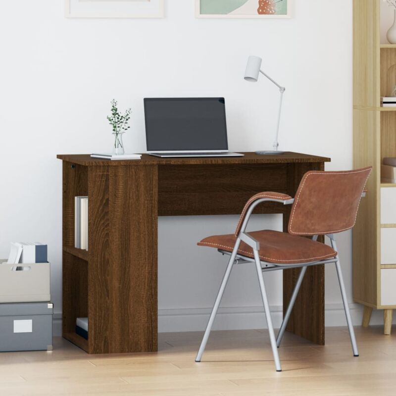 foto del prodotto furniture limited scrivania rovere marrone 100x55x75 cm in
