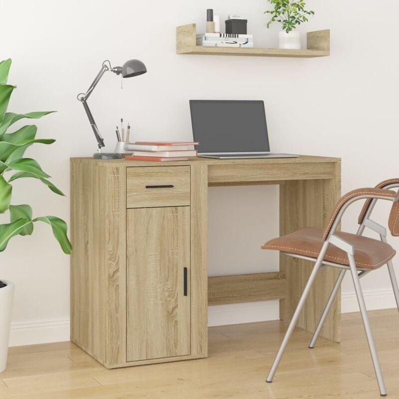 foto del prodotto furniture limited scrivania rovere sonoma 100x49x75 cm in legno