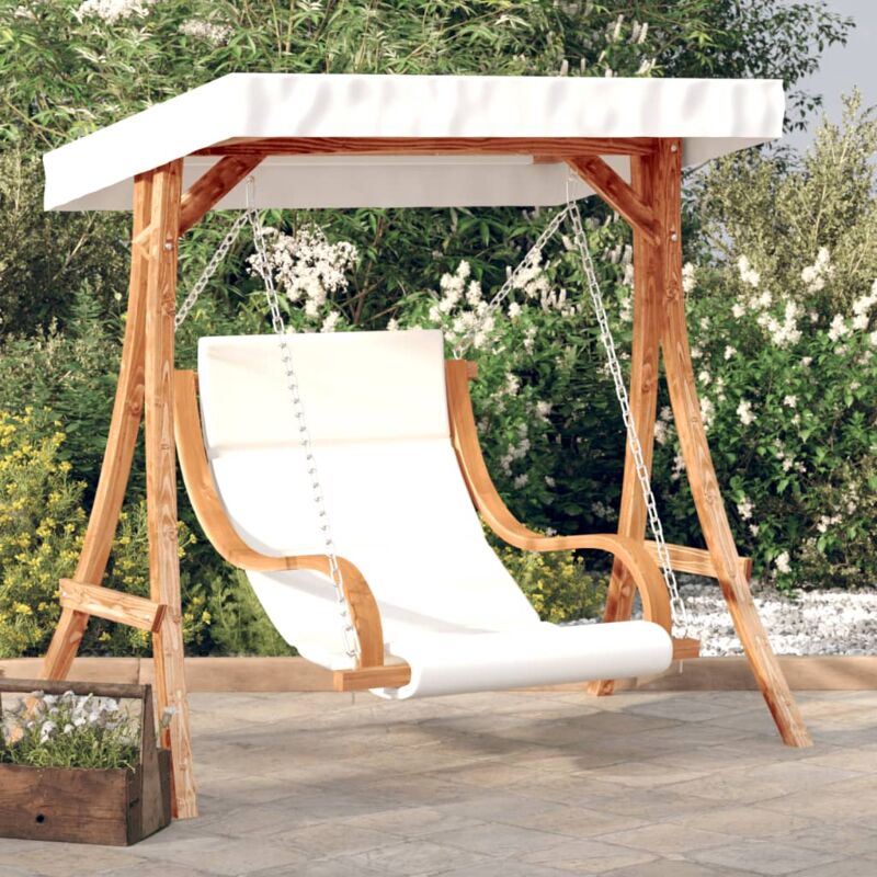 foto del prodotto furniture limited sedia a dondolo con cuscino e tetto in legno