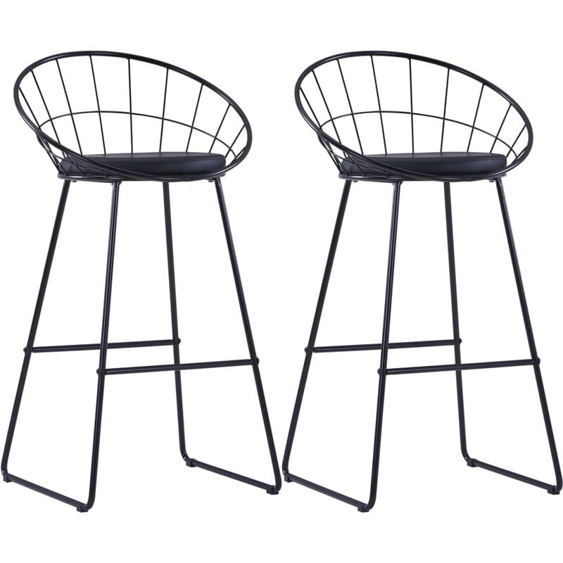 foto del prodotto furniture limited sedie da bar 2 pz nere in similpelle