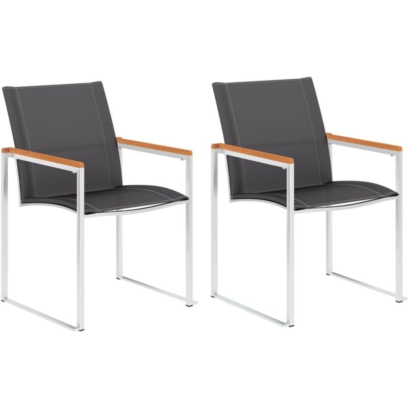 foto del prodotto furniture limited sedie da giardino 2 pz in textilene e acciaio