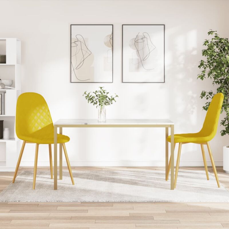 foto del prodotto furniture limited sedie da pranzo 2 pz giallo senape in velluto
