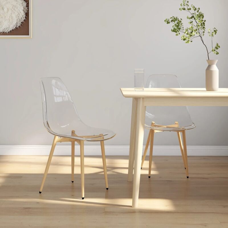 foto del prodotto furniture limited sedie da pranzo 2 pz trasparenti in pet