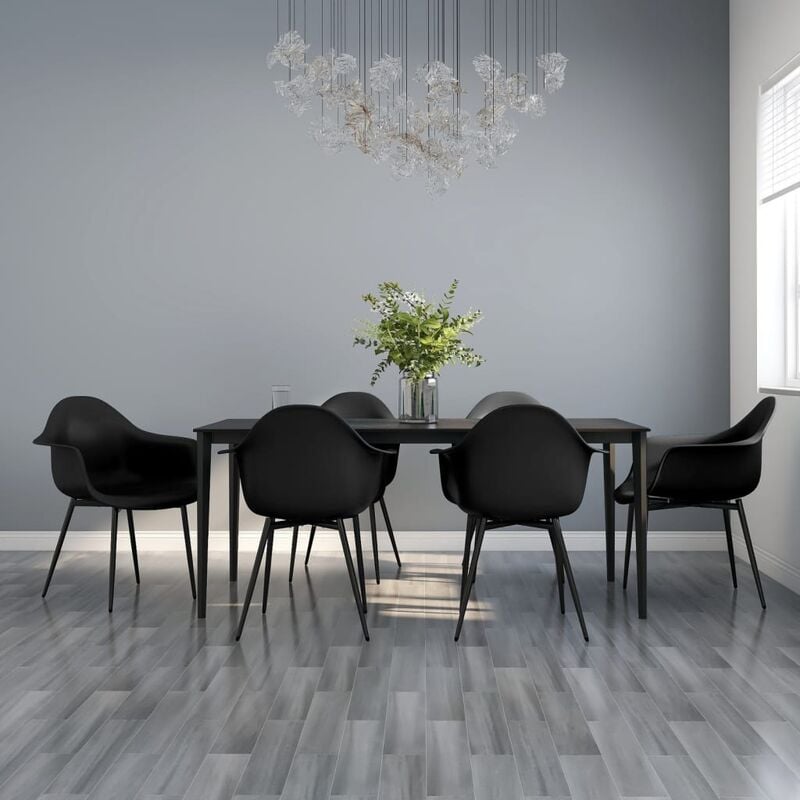 foto del prodotto furniture limited sedie da pranzo 6 pz nere in pp