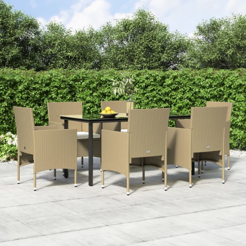 foto del prodotto furniture limited set da pranzo da giardino 7 pz con cuscini