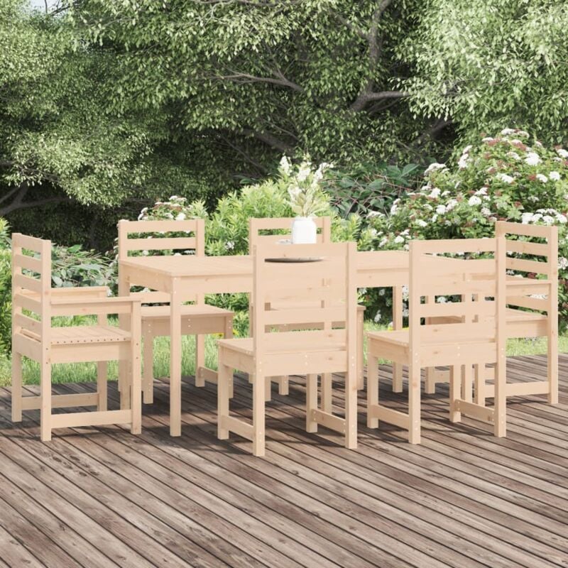 foto del prodotto furniture limited set da pranzo da giardino 7 pz in legno