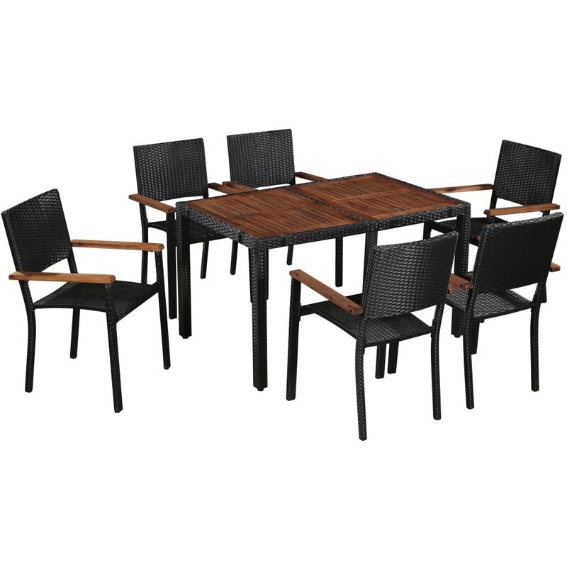 foto del prodotto furniture limited set da pranzo da giardino 7 pz in polyrattan