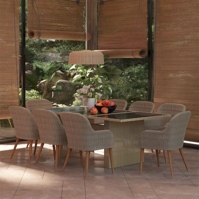 foto del prodotto furniture limited set da pranzo da giardino 9 pz in polyrattan