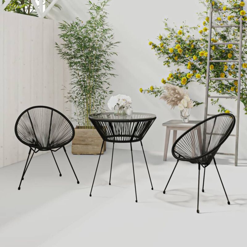 foto del prodotto furniture limited set da pranzo per giardino 3 pz nero