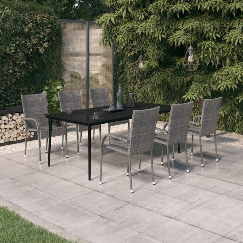 foto del prodotto furniture limited set da pranzo per giardino 7 pz con cuscini