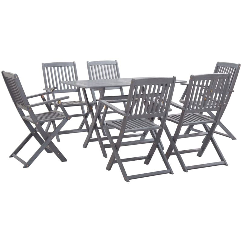 foto del prodotto furniture limited - set da pranzo per giardino 7 pz legno