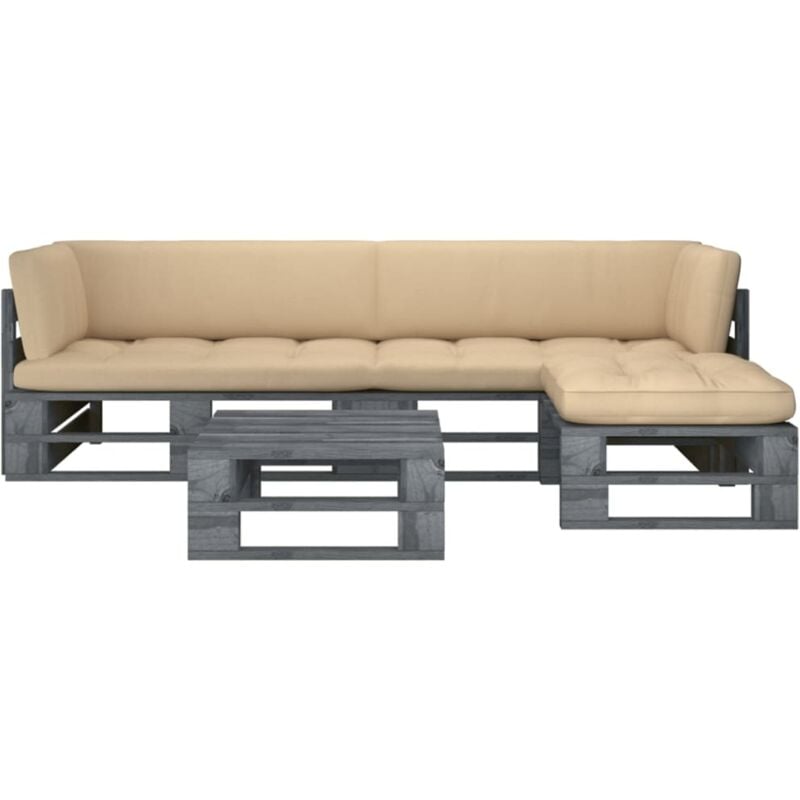 foto del prodotto furniture limited set divani in pallet con cuscini 4 pz in pino