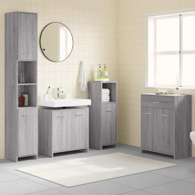 foto del prodotto furniture limited set mobili da bagno 4 pz grigio sonoma in