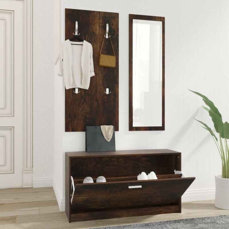 foto del prodotto furniture limited set scarpiere 3 in 1 rovere fumo in legno