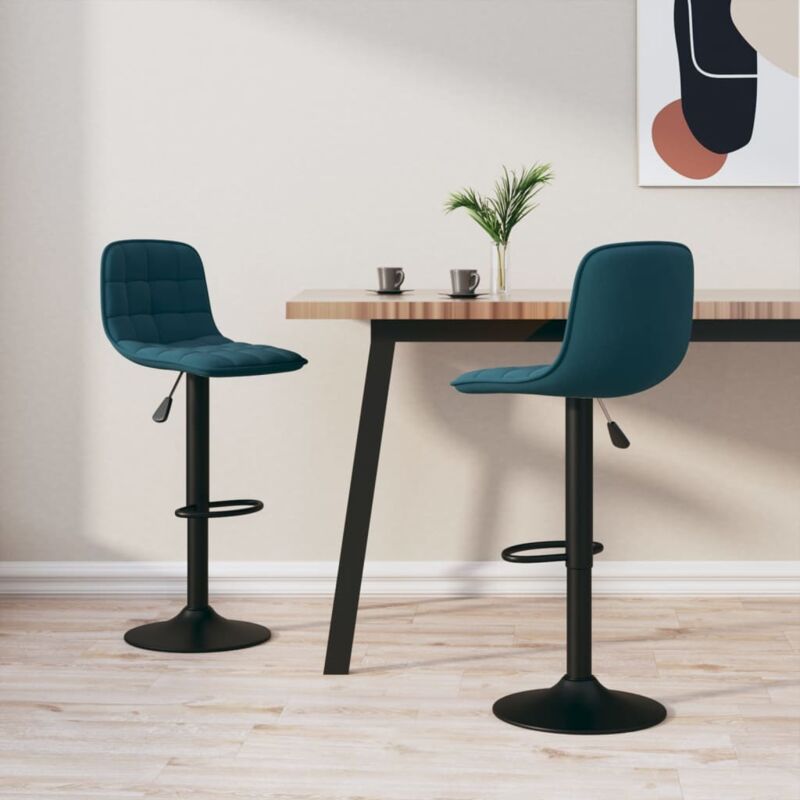 foto del prodotto furniture limited sgabelli da bar 2 pz blu in velluto