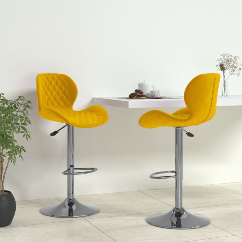 foto del prodotto furniture limited - sgabelli da bar 2 pz giallo senape in velluto
