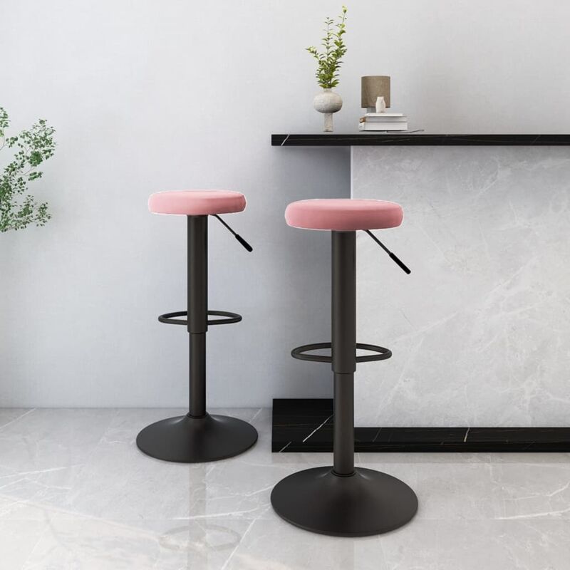 foto del prodotto furniture limited sgabelli da bar 2 pz rosa in velluto