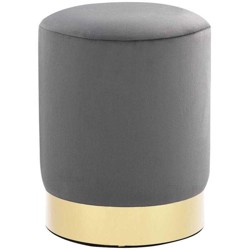 foto del prodotto furniture limited sgabello grigio scuro e oro in velluto 28 x
