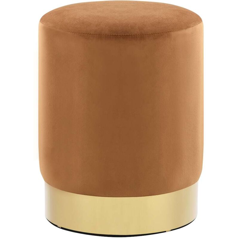 foto del prodotto furniture limited sgabello marrone e oro in velluto 28 x 36 cm