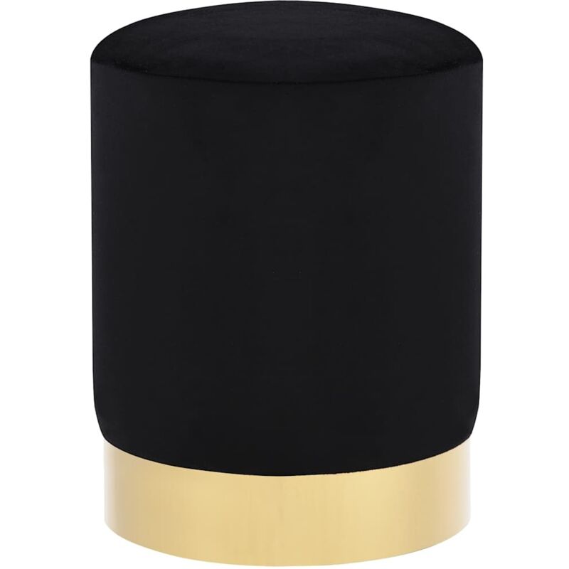 foto del prodotto furniture limited sgabello nero e oro in velluto 28 x 36 cm
