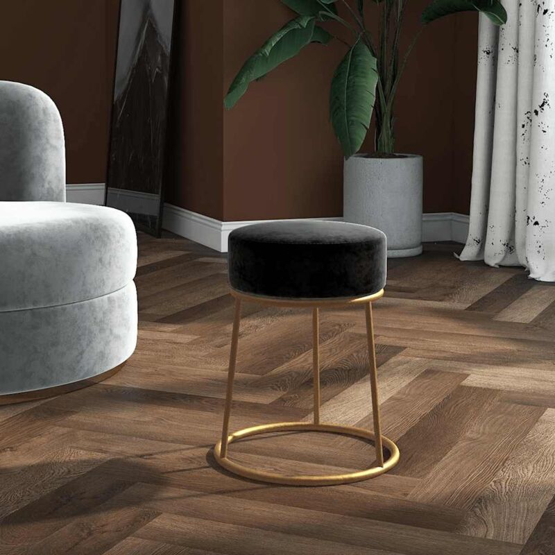 foto del prodotto furniture limited sgabello rotondo nero in velluto