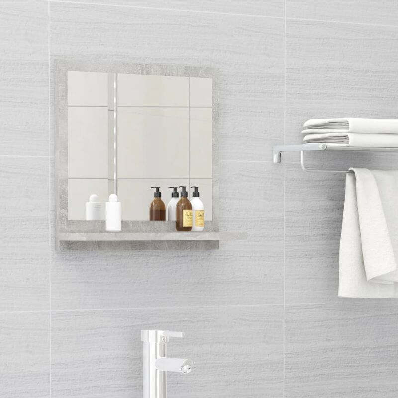foto del prodotto furniture limited - specchio da bagno grigio cemento 40x10,5x37cm