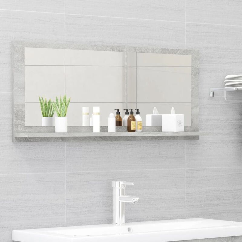 foto del prodotto furniture limited specchio da bagno grigio cemento 90x10,5x37cm