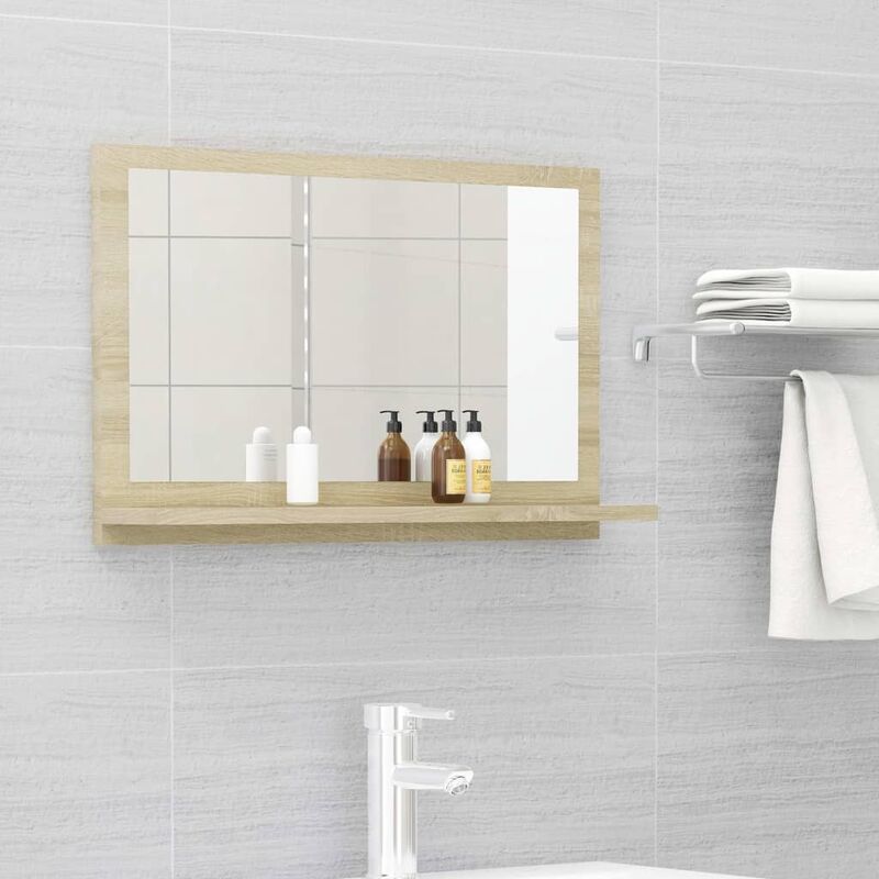 foto del prodotto furniture limited specchio da bagno rovere sonoma 60x10,5x37 cm