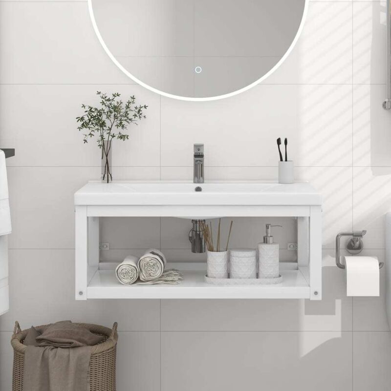 foto del prodotto furniture limited struttura per lavabo a parete bianca 79x38x31