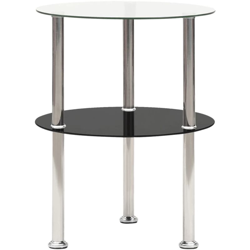 foto del prodotto furniture limited tavolino a 2 livelli trasparente e nero 38cm