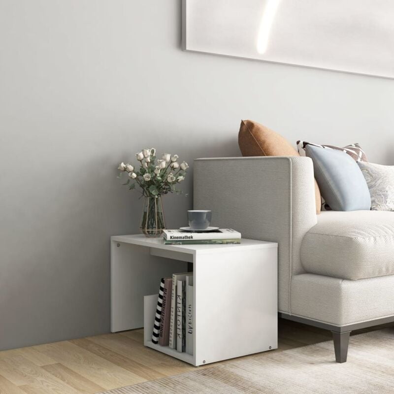 foto del prodotto furniture limited - tavolino bianco 59x36x38 cm in legno